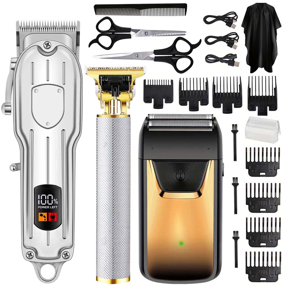 Professional Hair Clippers/Hair Trimmer/Beard Shaver for Men - Cordless Barber Clipper Hair Cutting Kit, Haircut Grooming Kit