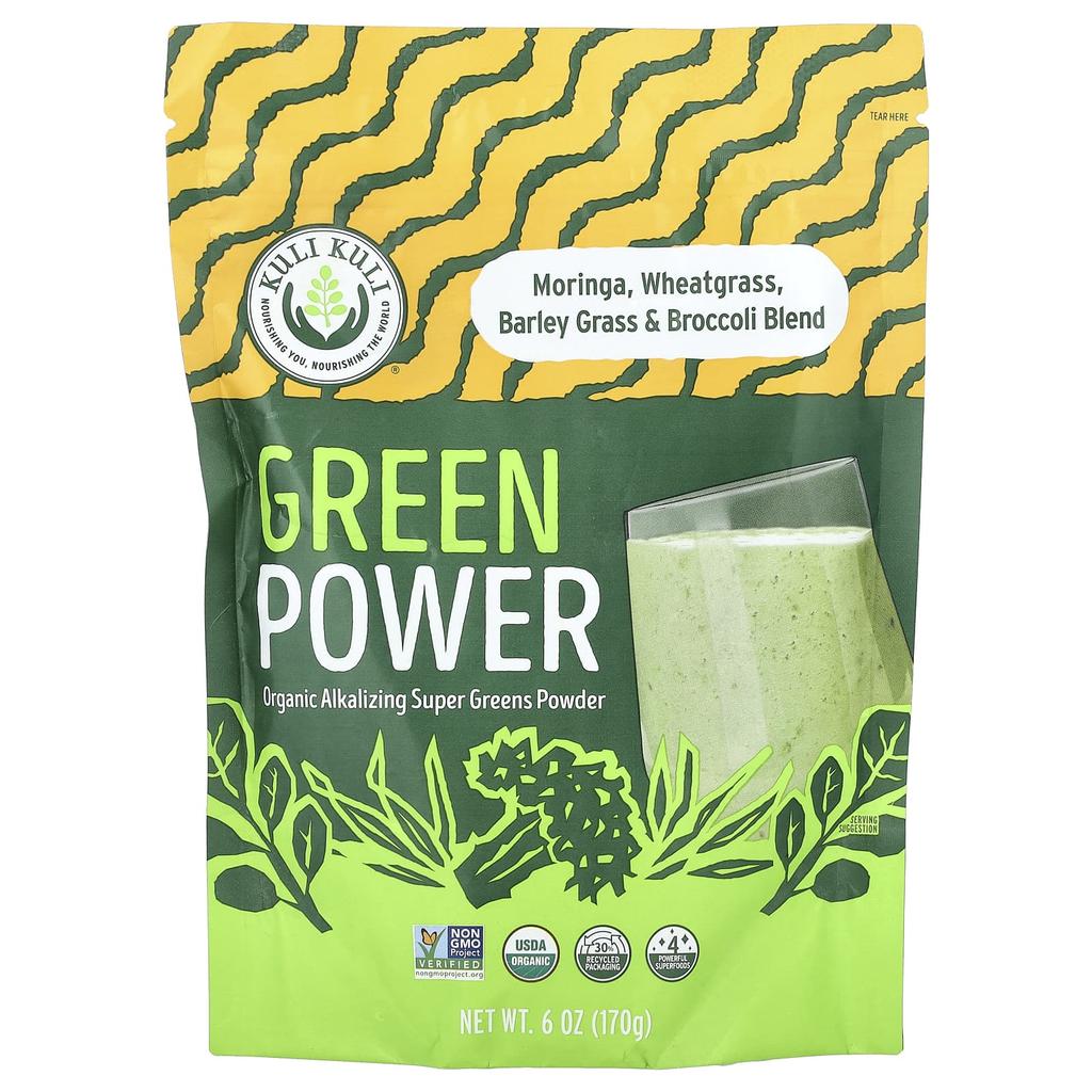 Kuli Kuli, Green Power, органический ощелачивающий суперзеленый порошок, 6 унций (170 г)