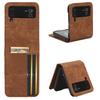 For Samsung Galaxy Z Flip4 5G Card Slots Leather Phone Cover Two-piece Design Folding Phone Case