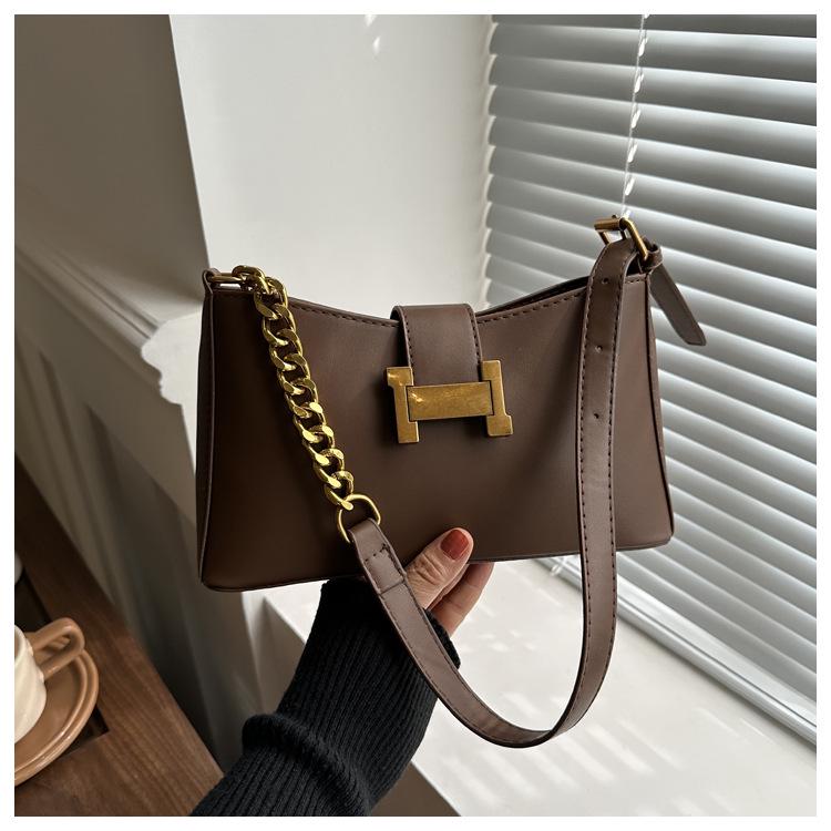 2024 Весна Новая Мода Ретро Сумка на Плечо и Через Плечо - Универсальная Текстурированная Сумка-Подмышка для Поездок на Работу