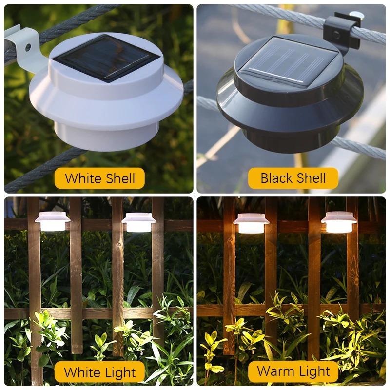 Outdoor Solar Gutter Lights 3 9 LEDs Fence Light Waterproof Security Lamps For Eaves Garden Landscape Pathway B Solar Lights