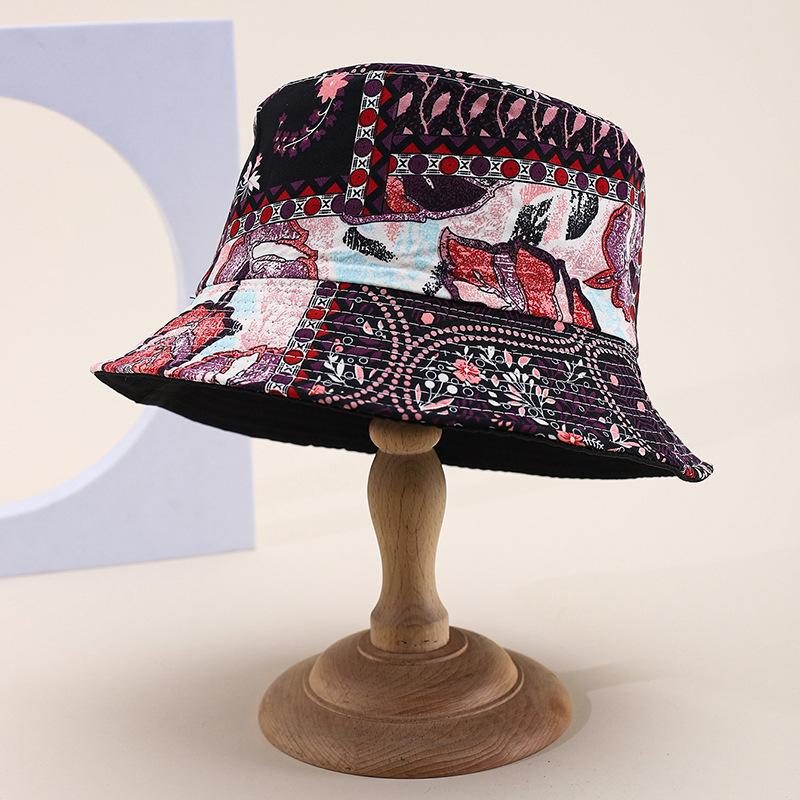 Popular exotic bucket hat European and American personalized printing double-sided sunshade basin hat spot