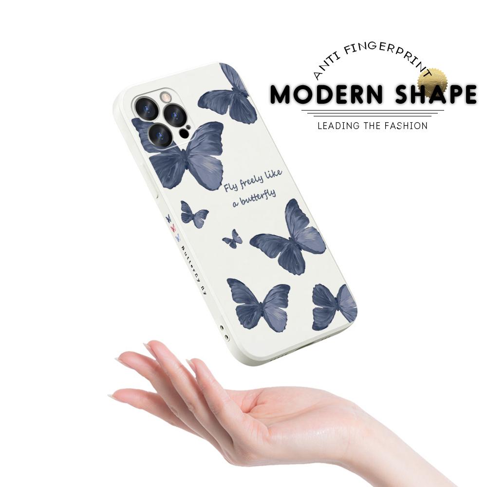 Beautiful Butterfly Phone Case Square Edge Pattern Liquid Silicone TPU Full Cover Camera Protect Cover for Huawei Honor