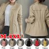 Double Layer Women Windbreaker Spring Autumn Short Coat Fashion Plus Size Stand-Up Collar Ladies Jacket