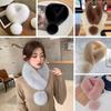 Thickened Winter Scarf Solid Color Faux Fox Fur Collar Neck Warmer Scarf  Cold Weather Accessories