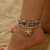 6pcs Stretch Beach Rice Beads Elastic Anklet Multilayer Anklet Set New Beach Jewelry