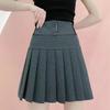 Y2K Harajuku плиссированная юбка на пуговицах с буквенным принтом, эластичная мини-юбка трапециевидной формы с высокой талией, корейская модная школьная кавайная женская юбка