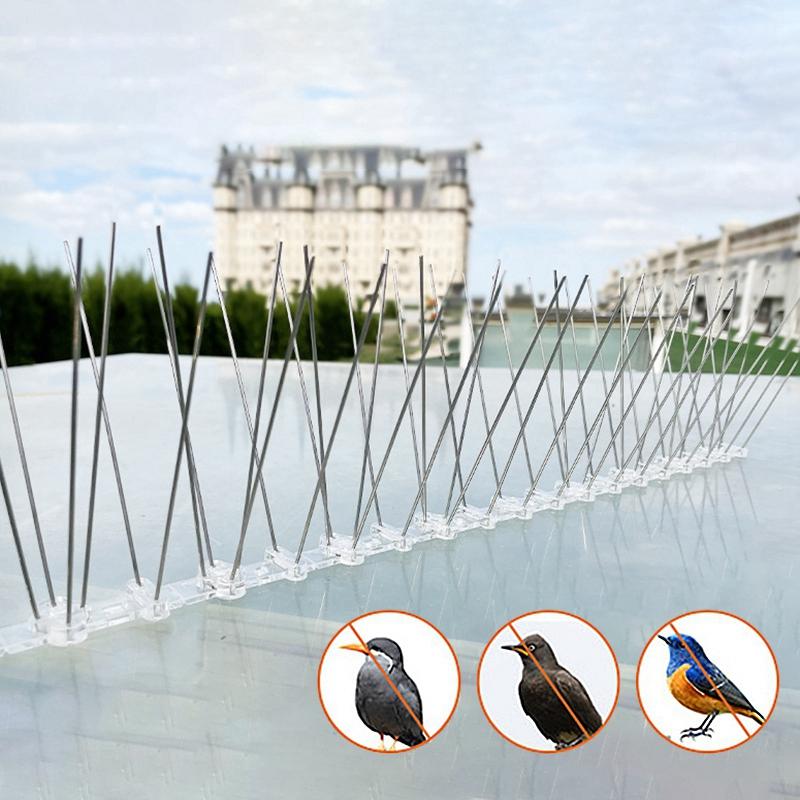 Outdoor Pigeon Spikes Deterrent Wire Stainless Steel Spikes Garden Fence Roof Bird Repeller Anti Pigeon Squirrel Bird Repellent