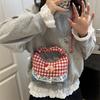 Sweet Lace Plaid Women'S Shoulder Bags Patchwork College Style Crossbody Bag Y2K Koreanhandbags