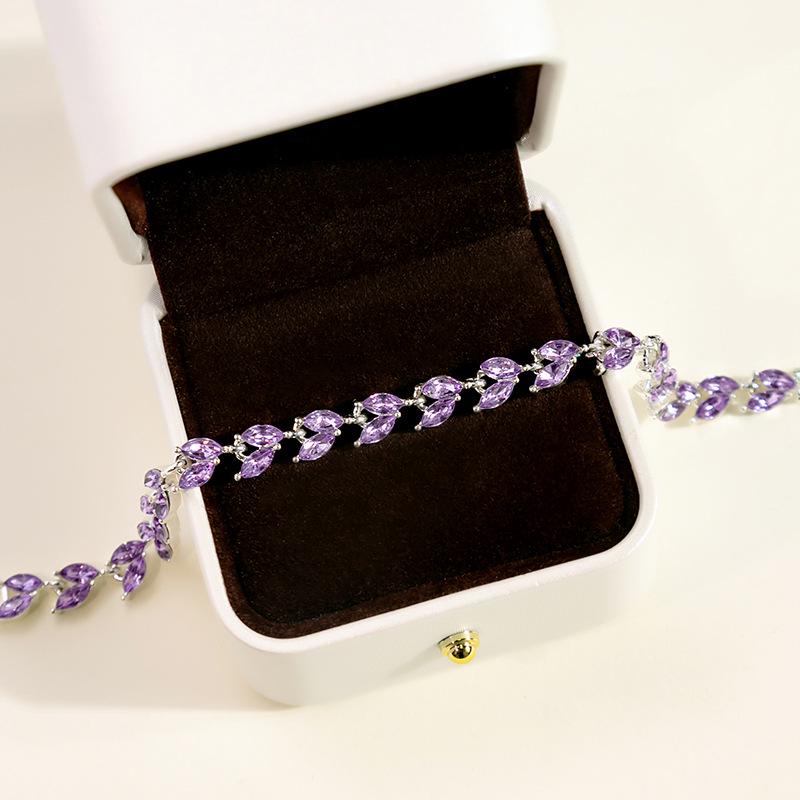 Европейский и американский роскошный браслет с бриллиантами Willow Leaf - модный, красочный ювелирный аксессуар