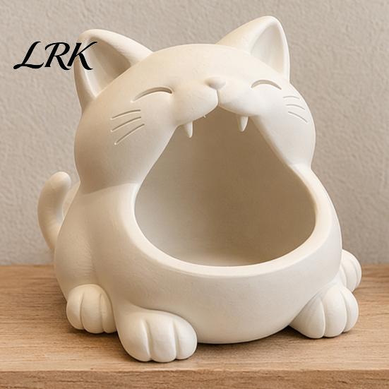 Подарочная Ключница, Коробка для Хранения, Держатель в Дизайне Кошки с Широкой Пастью, Контейнер Большого Размера в Стиле Ниши, Органайзер с Открывающимся Отверстием для Ключей, Украшений, Мелких Предметов, Личного Использования