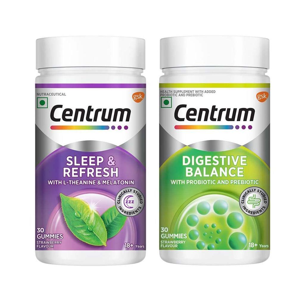 Набор жевательных конфет для пищеварительного баланса (30 шт + 30 шт), Set, Centrum