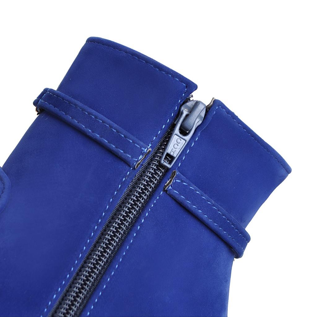 Женские короткие сапоги на высоком каблуке, модные непромокаемые однотонные короткие ботинки на платформе и толстом каблуке, большие замшевые ботинки на высоком каблуке