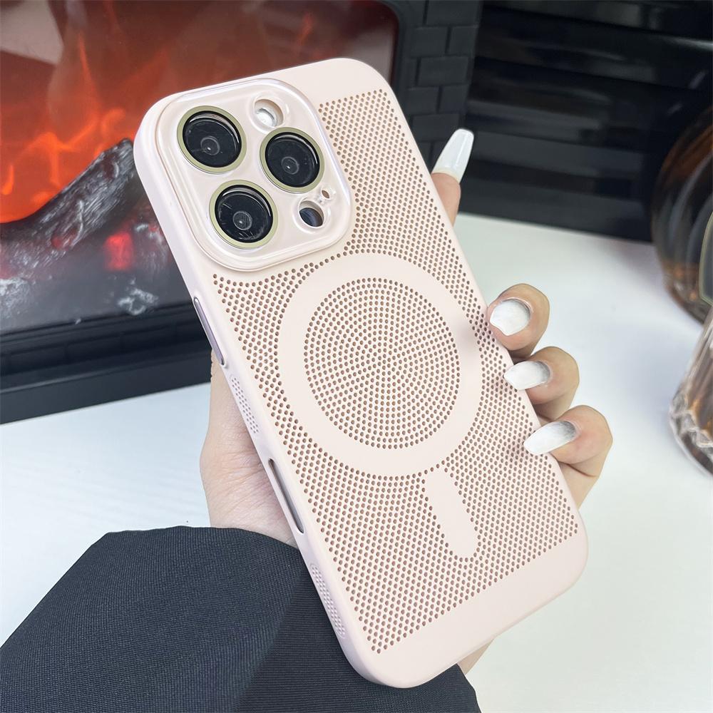 Теплоотводящий чехол из поликарбоната с магнитным покрытием для iPhone 16 15 14 13 12 11 Pro Max Luxury для беспроводной зарядки Magsafe
