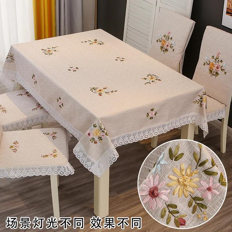Маленький и чистый и свежий скатерть прямоугольный стол бутон сельский ветер