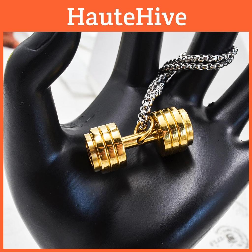 Ожерелье Temu Shein с подвеской в виде мультяшной гантели для хип-хоп моды и мужского подарка