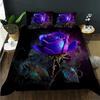 Комплект постельного белья Purple Rose из трех предметов с романтическим цветочным узором на День святого Валентина в подарок паре
