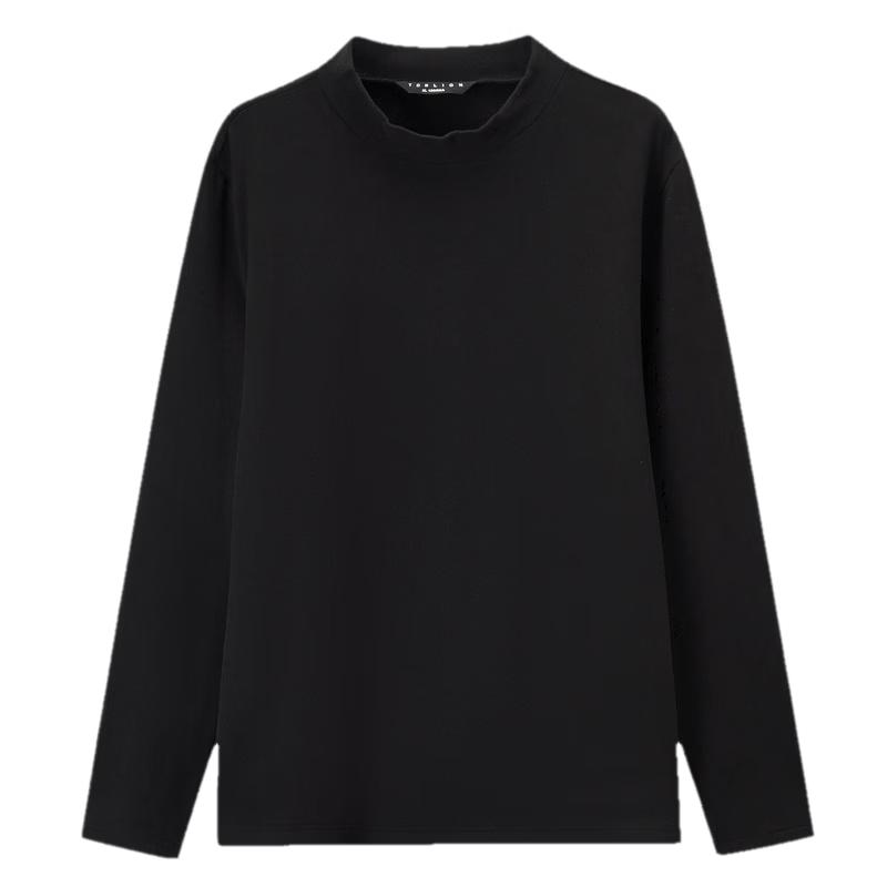 TonLion Men's Minimalist Stand-Collar Long Sleeve T-Shirt