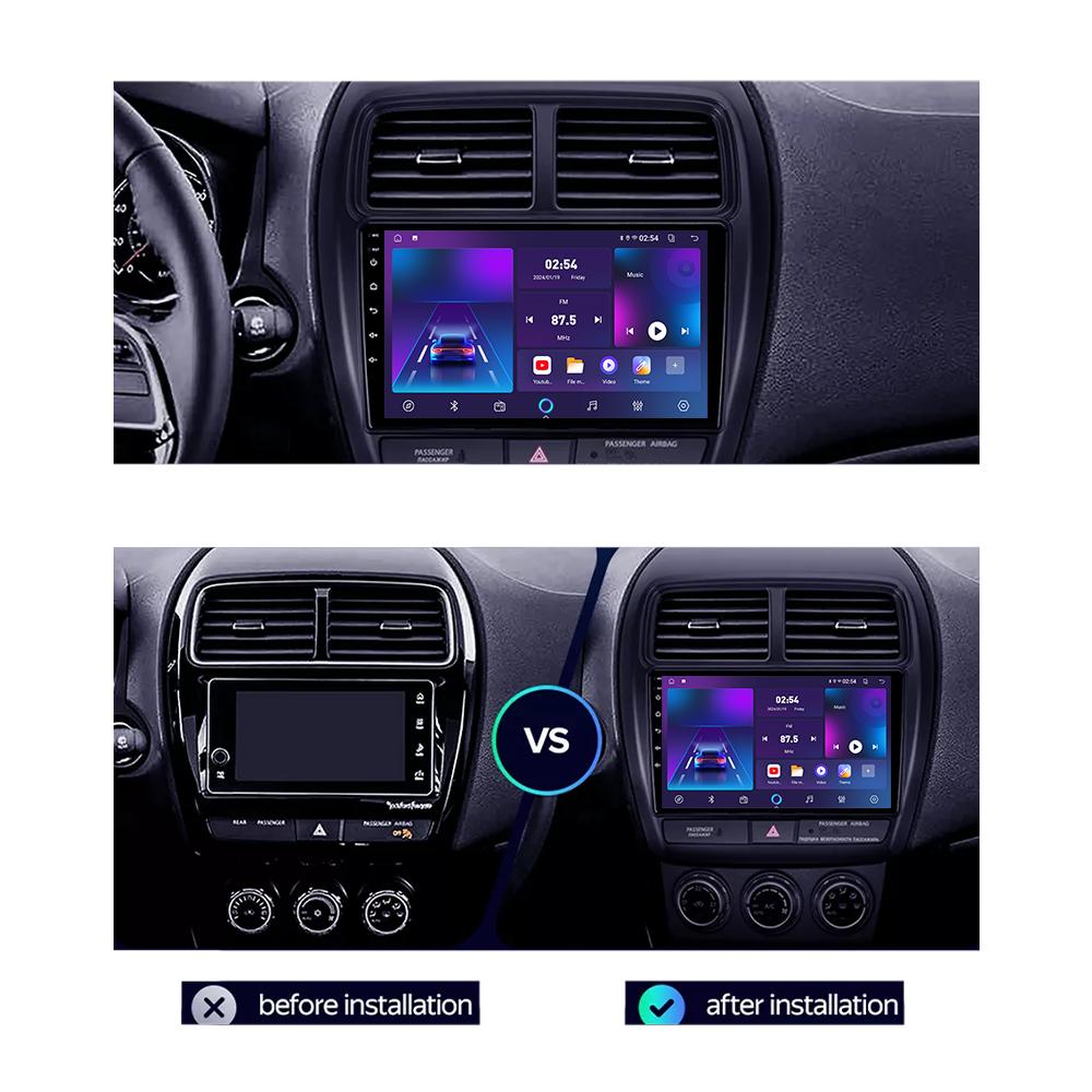 Android Carplay автомобильное радио для Mitsubishi ASX 1 2016-2022 мультимедийный проигрыватель головное устройство стерео GPS навигация BT WIFI 4+64 ГБ