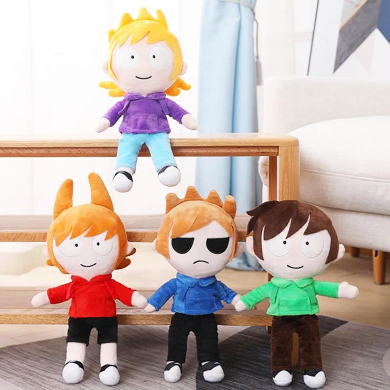 4 шт./лот Набор Плюшевых Игрушек Eddsworld Эдд Торд Мэтт Том Мультяшная Плюшевая Игрушка Набитая Кукла Мягкие Фигурки Аниме Домашний Декор Подарок для Детей