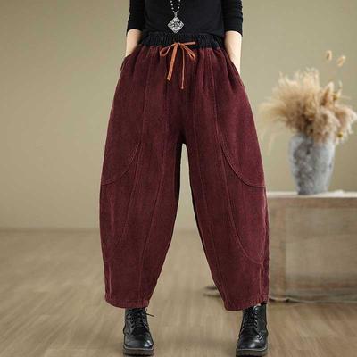 Женские брюки с высокой посадкой, длинные брюки большого размера, двухслойные утолщенные однотонные универсальные повседневные брюки