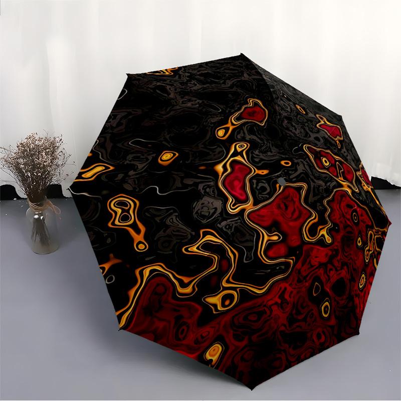 1pc Abstract Patterns Automatic Open/close Folding Compact Umbrella, 8-Rib Sturdy Canopy, Lightweight Portable, Everyday Use, Gift, 104