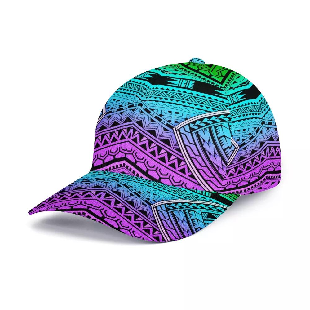 Fashion High Quality Outdoor Quick Dry Peaked Cap Hat Custom Logo Baseball Cap Polynesian Tribal Design Casual Hat