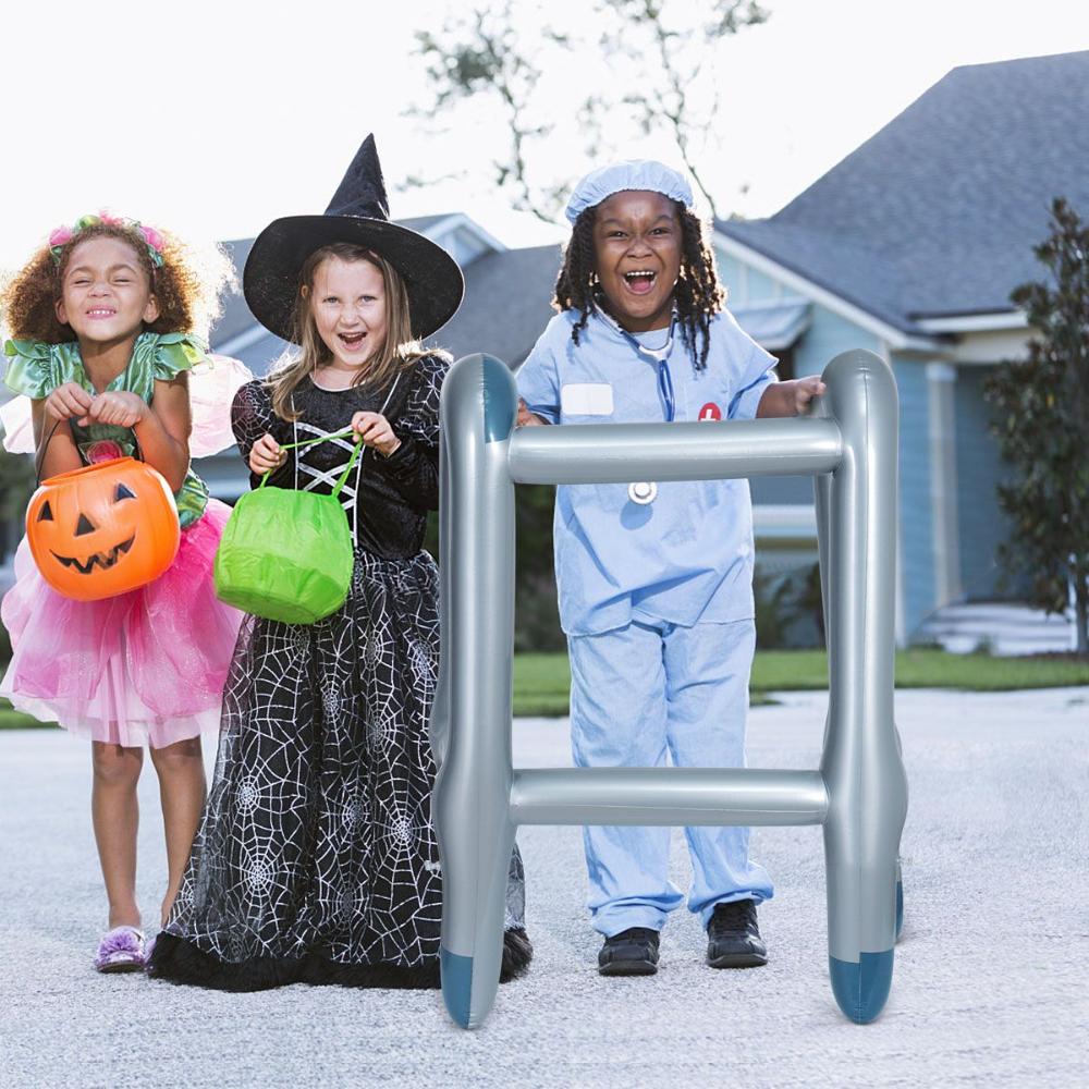 2Pcs Novelty Costume Party Cosplay Supplies Walking Stick Inflatable Toys Zimmer Frame Blow Up Prop