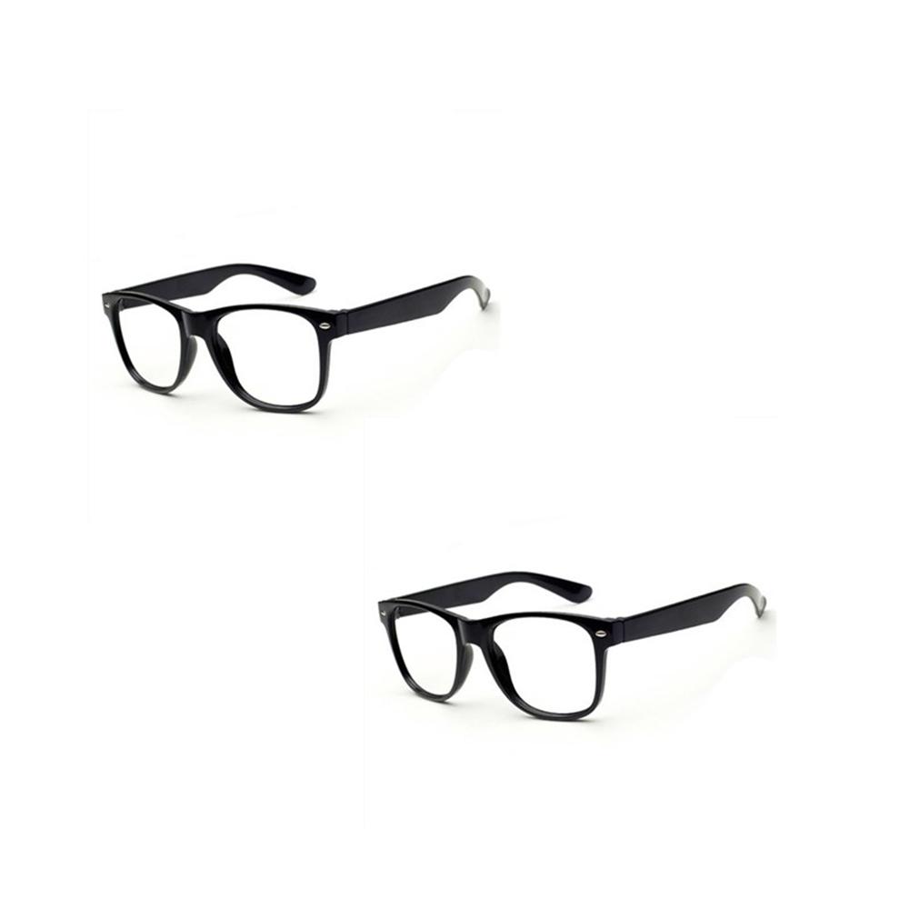 2 шт. Классические очки с черной оправой и прозрачными линзами, Наряд для маскарадной вечеринки