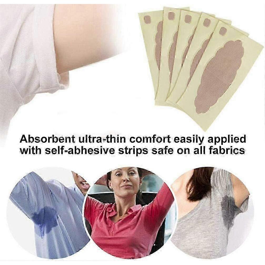 Underarm Sweat Pads, 5 Pcs Invisible Self-adhesive Antiperspirant Stickers, Disposable Anti-Sweat Absorbent Pads fast