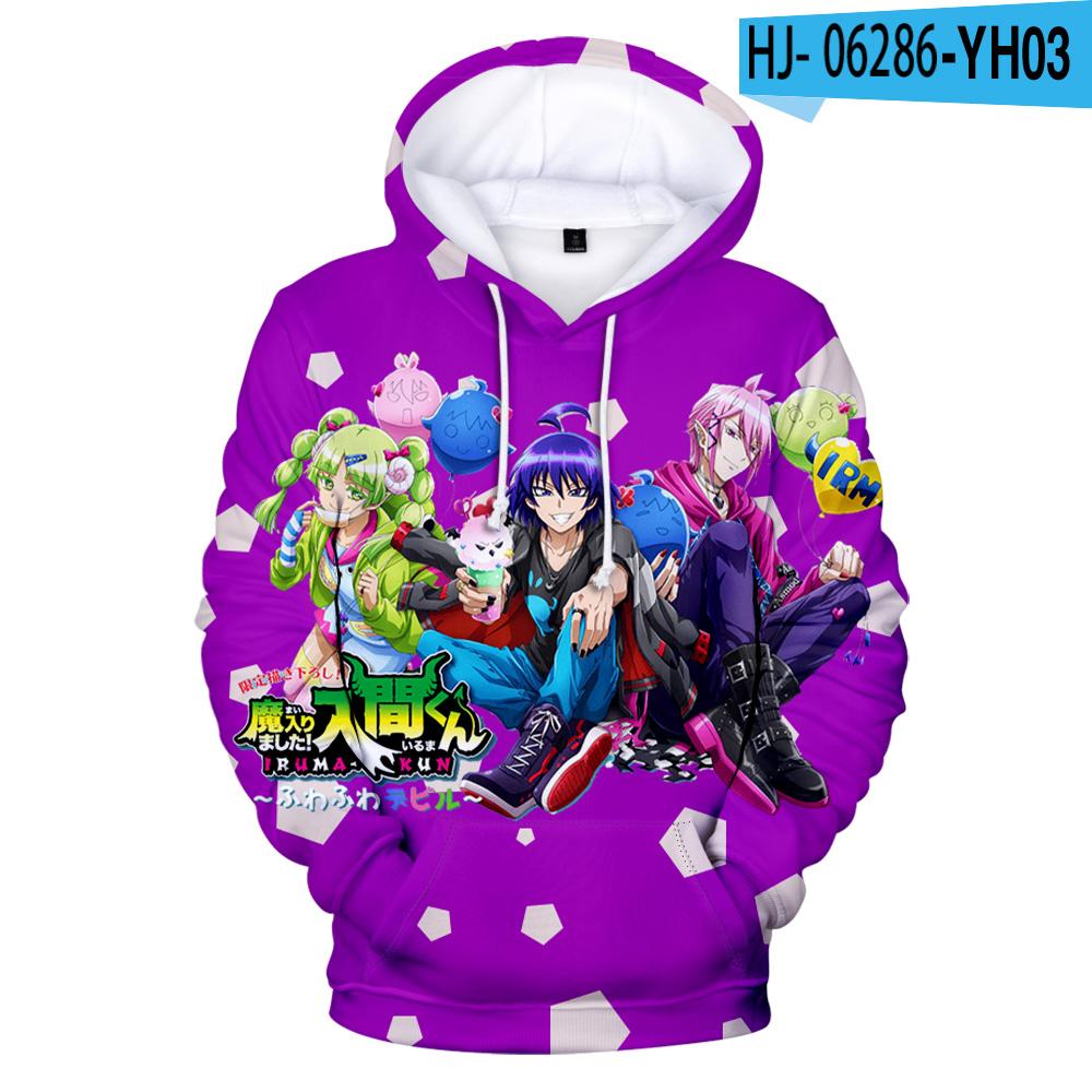 3D Welcome To Demon School! Iruma-kun Hoodie Harajuku Clothing for Men and Women Sweatshirt Spring and Autumn Models