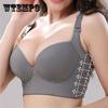 D E Cup Bra Women Push Up Seamless Lingerie Bralette Top Wire Free Large Size Underwear No Steel Ring Gathered Grey Pink Bra