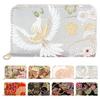 Coin Case with Round Perfect for Elegant and Peony and Phoenix Design [leo&aoi] Nishijin-ori Zipper, Kimono, High-Quality,