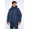 Мужская пуховая куртка стандартного кроя с капюшоном темно-синяя