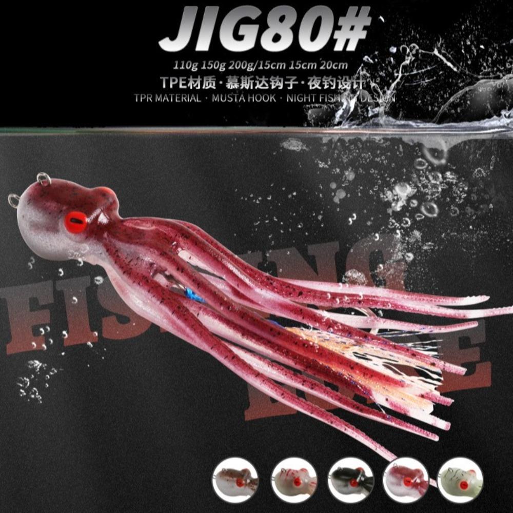 Rubber Saltwater Octopus Bait 150g 200g Squid Skirt Lure 2025 Fishing Tackle