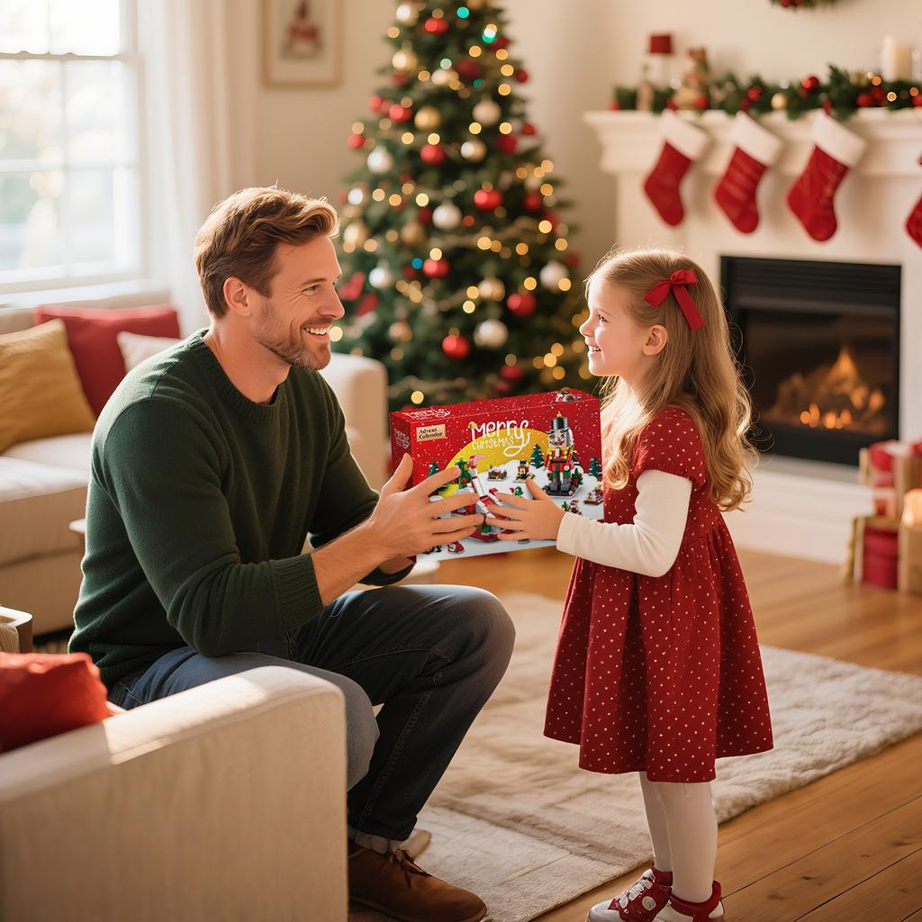 Compatible With Christmas Tree Music Boxes, Children's Building Block Toys, Christmas Arrival Calendar Building Block Diy Set Gifts.