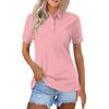 Women's Fashion Casual Lapel Short Sleeve Solid Color Shirt Women's Button Up Tops