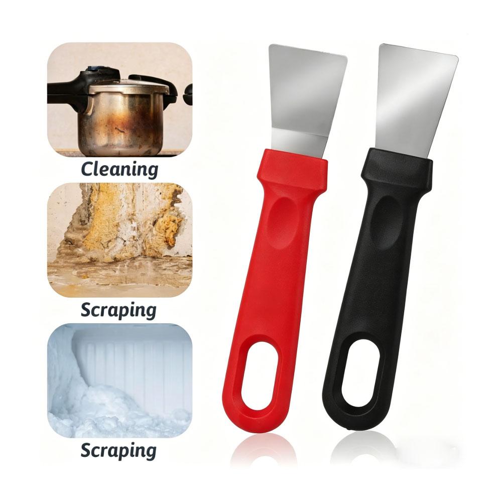 2pcs Kitchen Cleaning Spatulas, Scrapers for Range Hood, Pot Bottom, And Refrigerator Cleaning Tools, Multifunctional Spatula