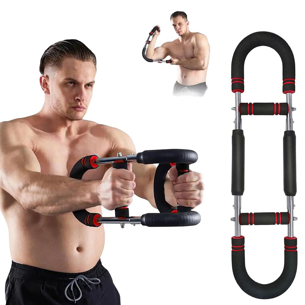Arm Trainer,Adjustable Chest Expander,Portable Power Twister Bar Muscular Strength Enhancer