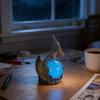Gothic LED Table Lamp Raven's Moonlight/Pterosaur Desk Lamp Mysterious Crow/Dinosaur on Glowing Orb Sculpture for Halloween Fantasy Indoor Home Decor
