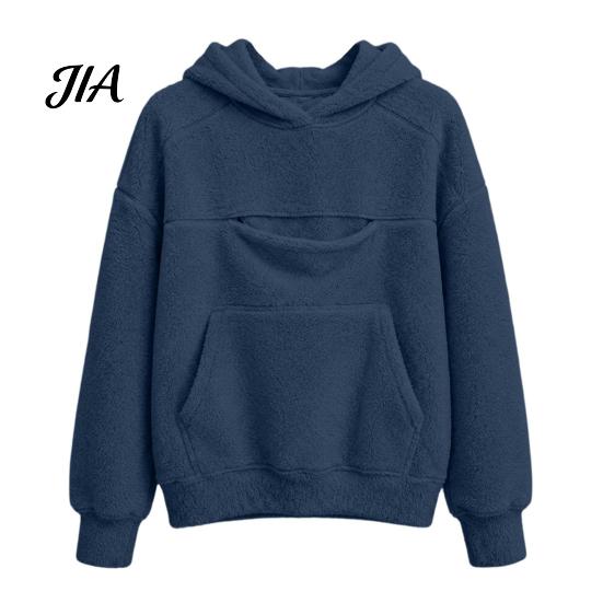 Animal Carrier Hoodie Girls Fleece with Pet Pouch, Cat Dog Hooded Skin Friendly Sweatshirt, Oversized Kangaroo Pocket Pullover Top for Kids