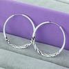 40/45/50mm Round Circle Hoop Earrings 925 Sterling Silver Charming Jewelry