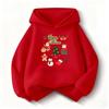Fashion Kids Long Sleeve Hoodie Sweatshirt, Lovely Santa And Gingerbread Man Pattern, Durable Fabric, Perfect Holiday Gift For Boys And Girls
