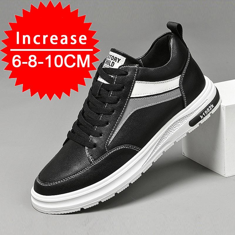 Fashion New Men's Height-increasing Sports Shoes with an Inner Height of 8 Cm, Casual Shoes for Men, Genuine Leather Elevator Shoes