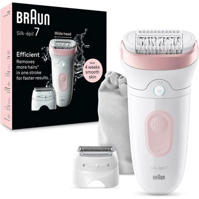 Электрический эпилятор - BRAUN - Silk-épil 7 - Легкое удаление волос - Мягкая кожа надолго - 7-030 - Белый/Розовый