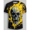 2024 Мужская футболка, модная повседневная, винтажная, с принтом мертвого черепа, 3D, летняя, с круглым вырезом, удобная, большая футболка, мужская верхняя одежда