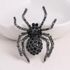 Retro Black Diamond Spider Brooch Personalized Diamond-Encrusted Alloy Pin Creative Fashion Versatile Accessories