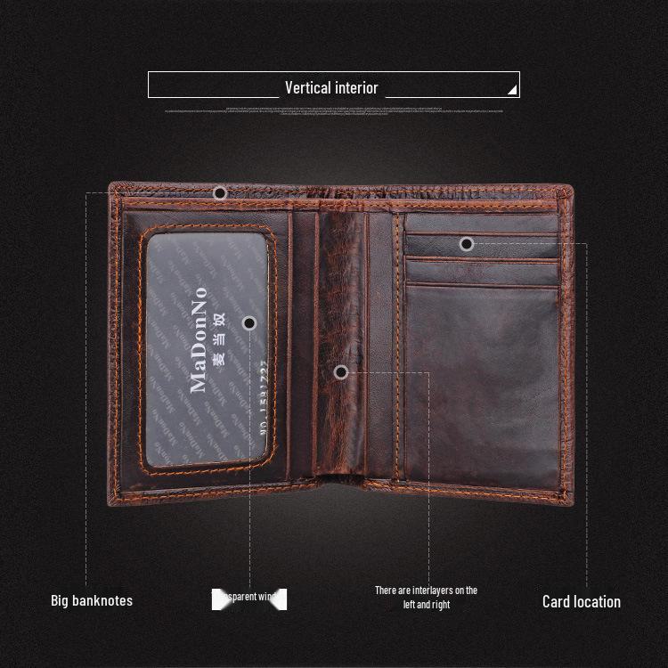 Мужской ретро-кошелек из натуральной кожи с тисненым вручную узором под крокодила, длинный, большой вместимости, с отделениями для нескольких карт.