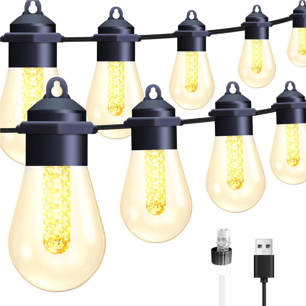 Солнечные панели светодиодные уличные гирлянды 49 футов 20 лампочек гирлянды в форме шара водонепроницаемые патио светильники для