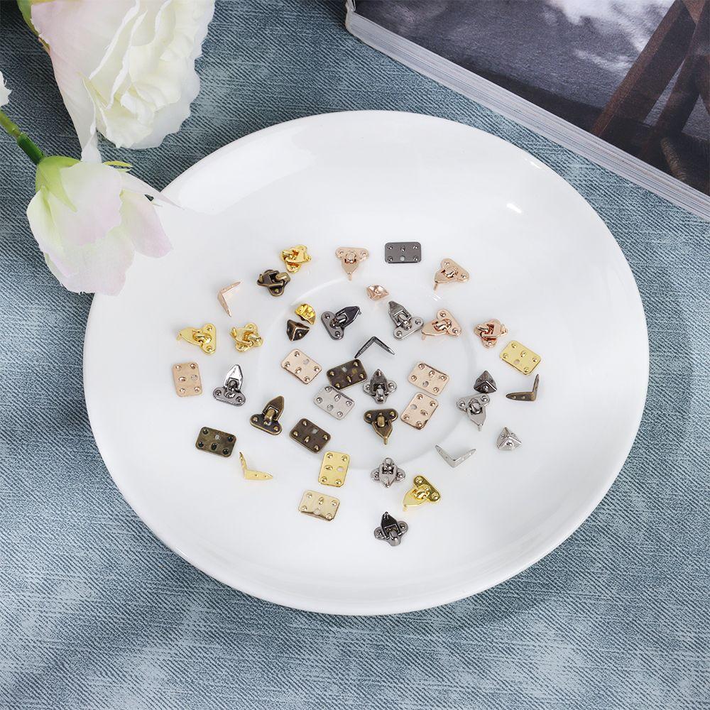 Metal DIY Manual Suitcase Box Mini Metal Crafts Trunk Locks Case Corner Protector Doll Bags Parts